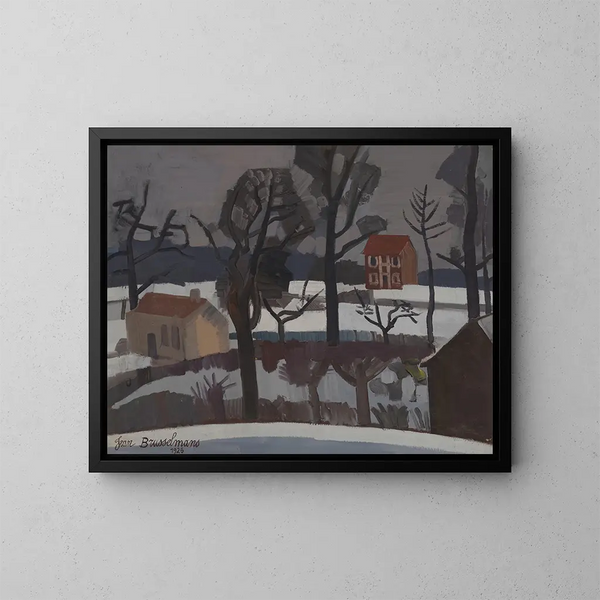 Winterlandschap - Jean Brusselmans — ingelijst kunstwerk aan de muur