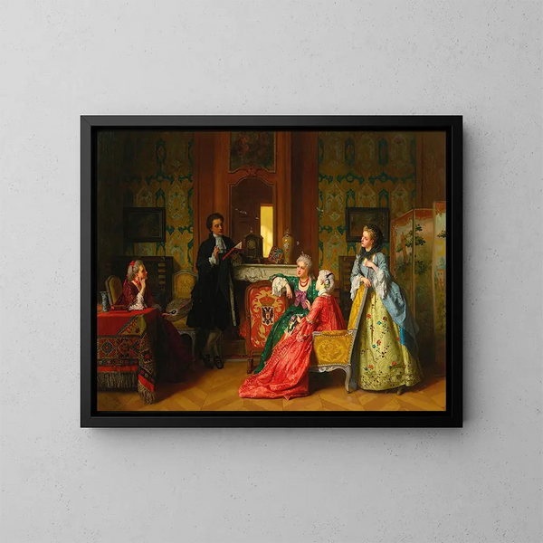 Een lezing van Molière - Jean Carolus — ingelijst kunstwerk aan de muur