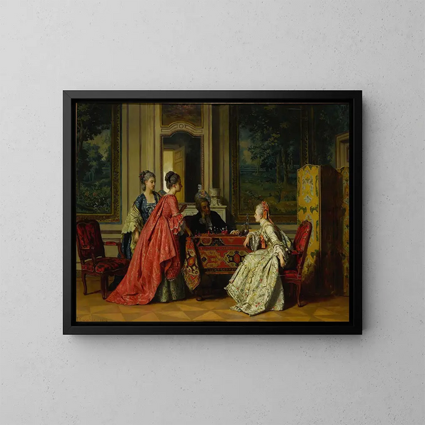 De Schaken - Jean Carolus — ingelijst kunstwerk aan de muur