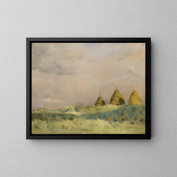 De drie hopen - Jean-Charles Cazin — ingelijst kunstwerk aan de muur