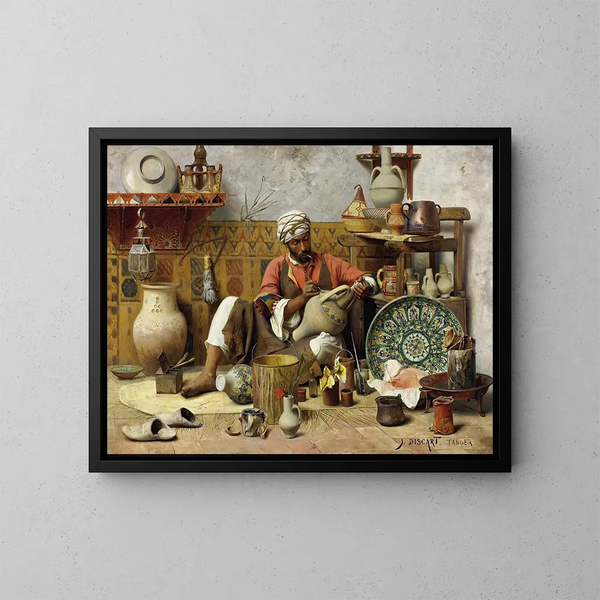 L'atelier de poterie - Jean Discart — ingelijst kunstwerk aan de muur
