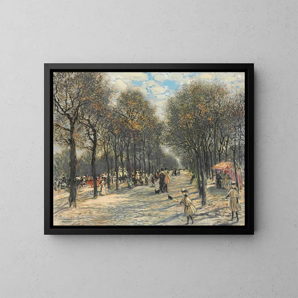 Alle bomen op de Champs-Élysées - Jean François Raffaëlli — ingelijst kunstwerk aan de muur