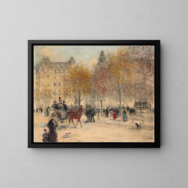 Herfst in Parijs - Jean François Raffaëlli — ingelijst kunstwerk aan de muur