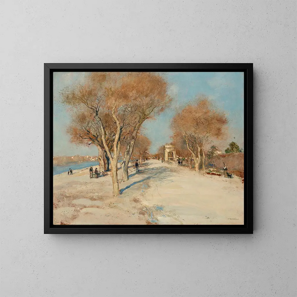 van Bord de Seine, de zonnige weg - Jean François Raffaëlli — ingelijst kunstwerk aan de muur