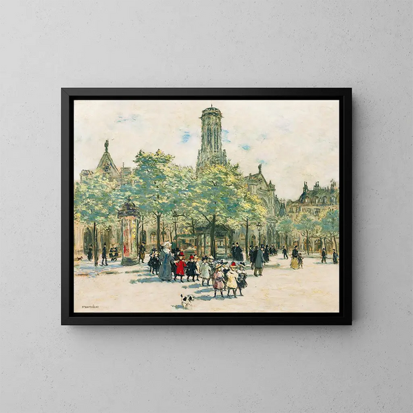 Meisjes voor Saint-Germain-l'Auxerrois - Jean François Raffaëlli — ingelijst kunstwerk aan de muur