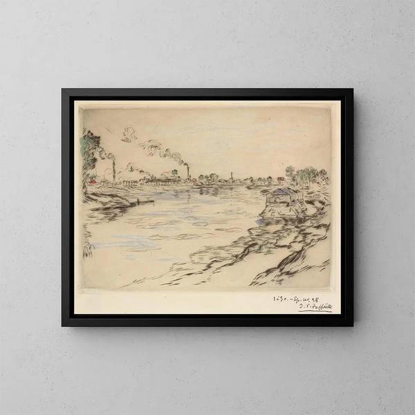 La Seine à Asnières - Jean François Raffaëlli — ingelijst kunstwerk aan de muur