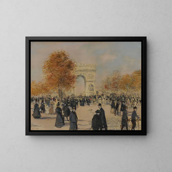 Les Champs-Élysées - Jean François Raffaëlli — ingelijst kunstwerk aan de muur
