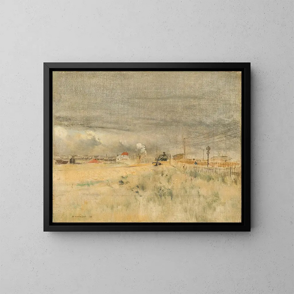 Locomotief in bedrijf - Jean François Raffaëlli — ingelijst kunstwerk aan de muur