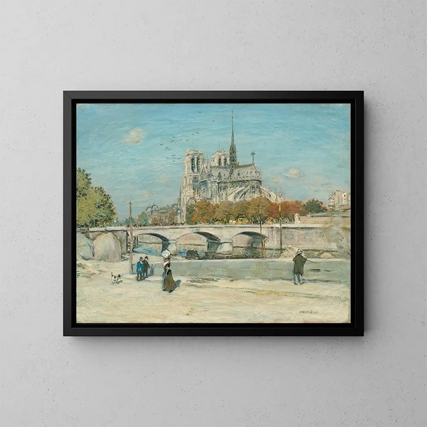 Notre-Dame gezien vanaf de Tournelle-kade - Jean François Raffaëlli — ingelijst kunstwerk aan de muur