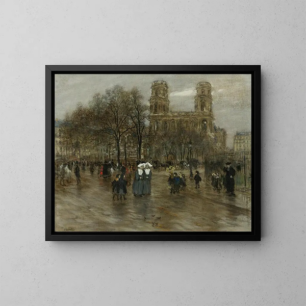 Place Saint-Sulpice, Parijs - Jean François Raffaëlli — ingelijst kunstwerk aan de muur