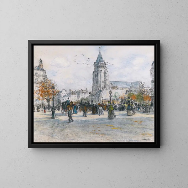 Saint-Germain-des-Prés - Jean François Raffaëlli — ingelijst kunstwerk aan de muur