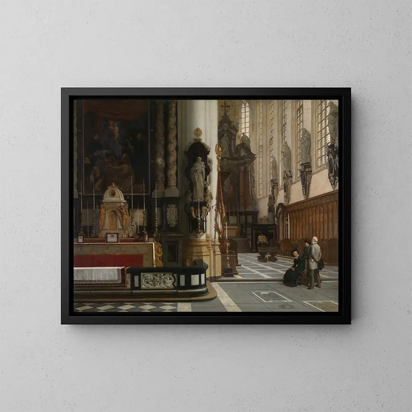 Binnenkant van de Sint-Pauluskerk in Antwerpen - Jean Geeraerts — ingelijst kunstwerk aan de muur