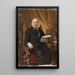 Portret van een man in een fauteuil met papieren in de hand - Jean Lulvs — ingelijst kunstwerk aan de muur