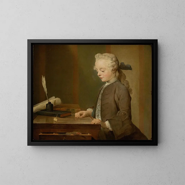 Portret van Auguste Gabriel Godefroy - Jean Siméon Chardin — ingelijst kunstwerk aan de muur