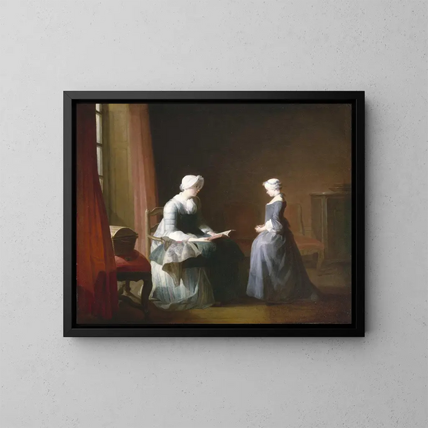 La bonne éducation - Jean Siméon Chardin — ingelijst kunstwerk aan de muur