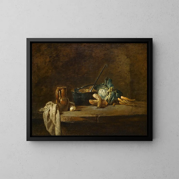 Groenten voor de soep - Jean Siméon Chardin — ingelijst kunstwerk aan de muur