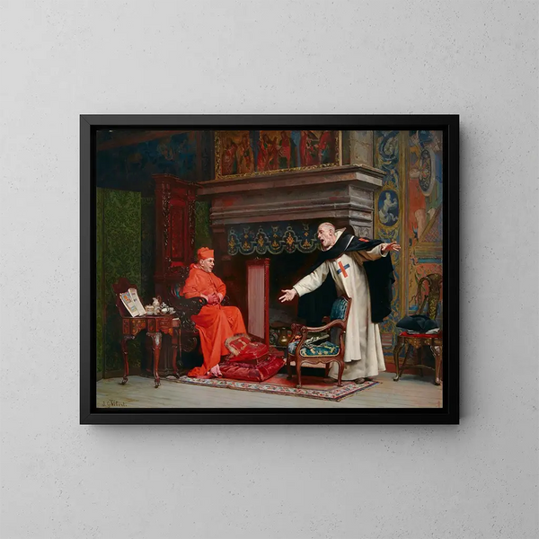 van Het kiezen van een prediker - Jehan Georges Vibert — ingelijst kunstwerk aan de muur