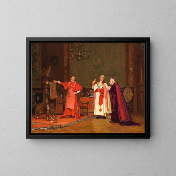 geschilderd door hemzelf - Jehan Georges Vibert — ingelijst kunstwerk aan de muur
