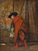 Polonius achter het gordijn - Jehan Georges Vibert — weergave van het kunstwerk