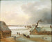 Winterzicht op Selyst vanaf Ordrup met slee - Jens Juel — weergave van het kunstwerk