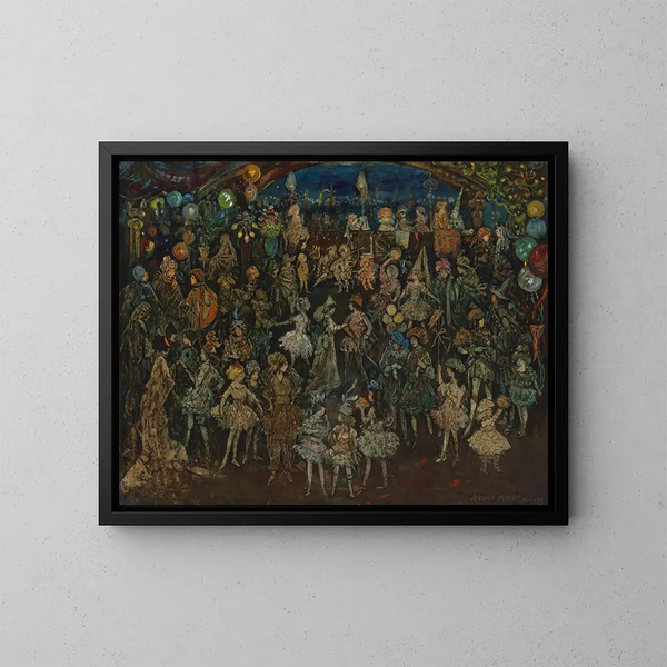 Dansende fantasie schilderij - Jerome Myers — ingelijst kunstwerk aan de muur