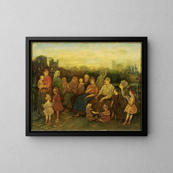 Avond op de kade - Jerome Myers — ingelijst kunstwerk aan de muur