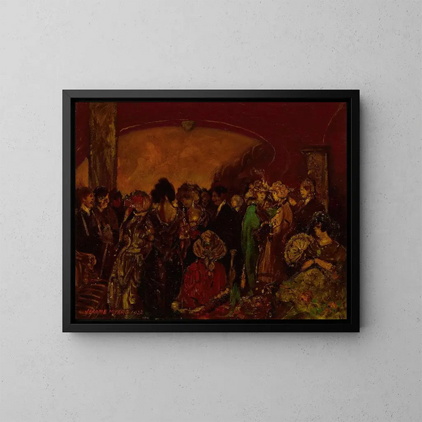 Entreehal van het theater, pauze - Jerome Myers — ingelijst kunstwerk aan de muur