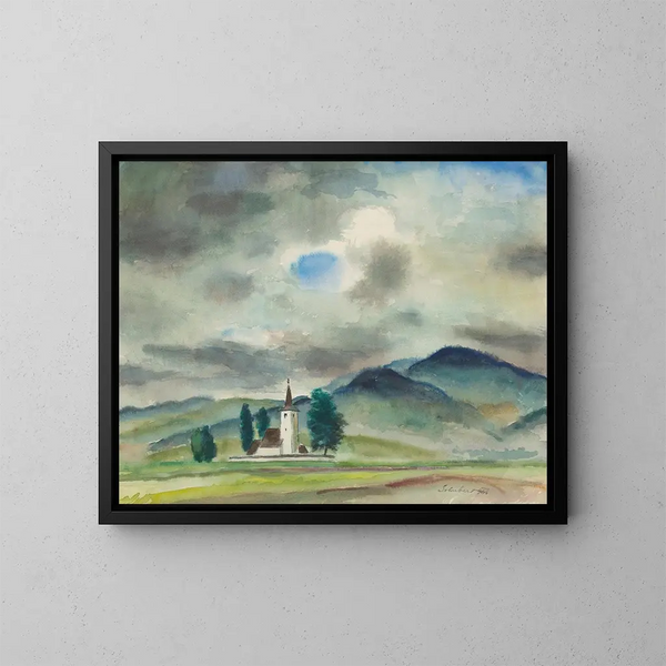 Landschap rond Varn - Julius Schubert — ingelijst kunstwerk aan de muur