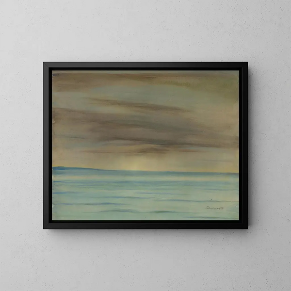 Zonsondergang op zee - Julius Schubert — ingelijst kunstwerk aan de muur