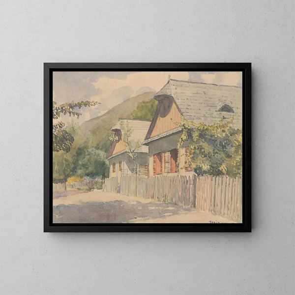 Dédina - John Thain — ingelijst kunstwerk aan de muur
