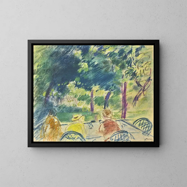 In het park - János Vaszary — ingelijst kunstwerk aan de muur