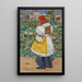 Fille en costume traditionnel dans un jardin - Joža Uprka — ingelijst kunstwerk aan de muur