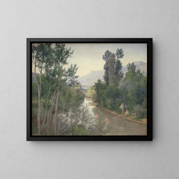 Middag aan de rivier de Liri - Joakim Skovgaard — ingelijst kunstwerk aan de muur