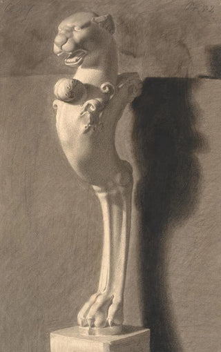 Joakim Skovgaard - Tegning Efter Gips Kopi Efter Antik Skulptur Ornament Med Lvehoved Og Fod.webp