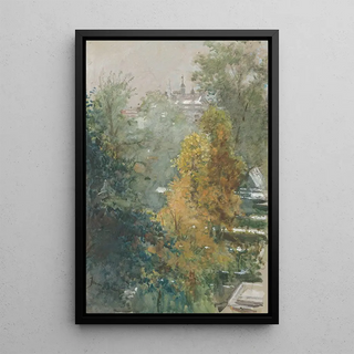 Joan Berg - Uitzicht op bomen en gebouwen.webp