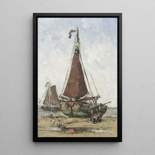 Joannes Barnardus Antonius Maria Westerwoudt - Bluffbowed Fishing Boat on the Beach.webp