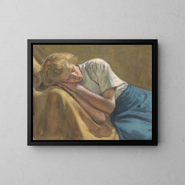Roestige meisje - Johan Antonie de Jonge — ingelijst kunstwerk aan de muur
