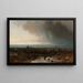 Landscape painting of a river under a stormy sky - Johan Barthold Jongkind — framed artwork on a wall
