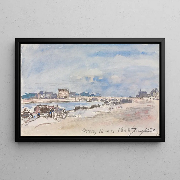 Bercy - Johan Barthold Jongkind — ingelijst kunstwerk aan de muur