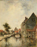van het Binnenkanaal van de stad Dordrecht - Johan Barthold Jongkind — weergave van het kunstwerk
