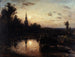 van het heldere maanlicht schilderij, omgeving van Overschie, nabij Rotterdam - Johan Barthold Jongkind — weergave van het kunstwerk