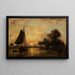 Sunset in Holland - Johan Barthold Jongkind — framed artwork on a wall
