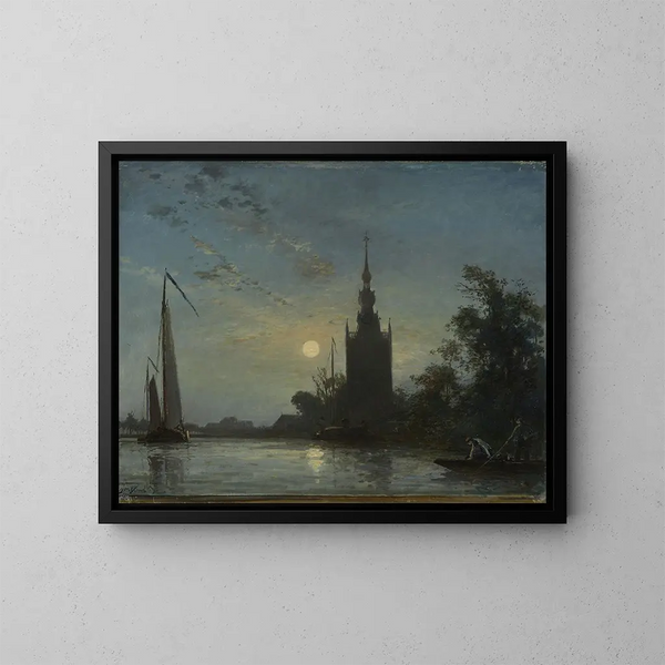 L'kerk van Overschie - Johan Barthold Jongkind — ingelijst kunstwerk aan de muur