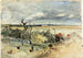 Landschapskunstdruk met een man op een ezel - Johan Barthold Jongkind — weergave van het kunstwerk