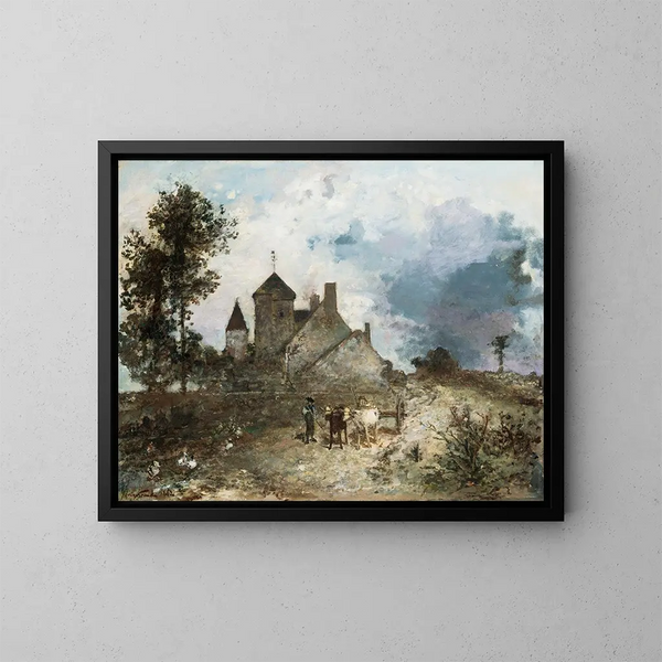 Het Kasteel Nivre - Johan Barthold Jongkind — ingelijst kunstwerk aan de muur