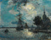 Het haven van Dordrecht bij maanlicht - Johan Barthold Jongkind — weergave van het kunstwerk