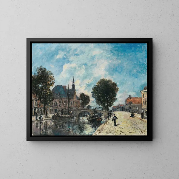 Le Spui, Den Haag - Johan Barthold Jongkind — ingelijst kunstwerk aan de muur