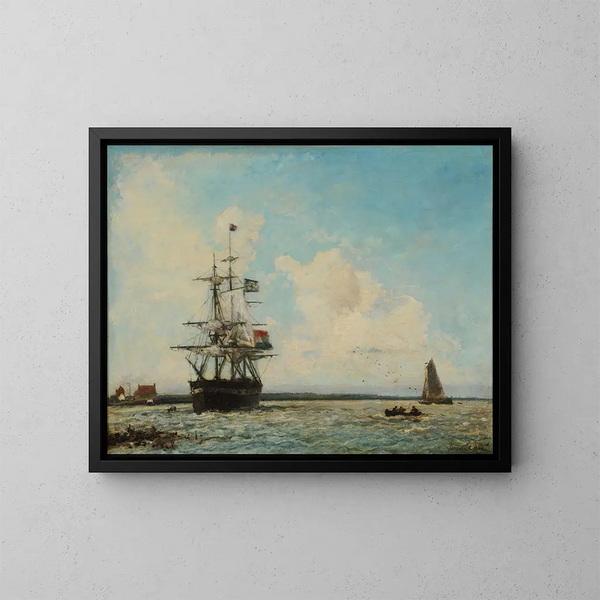 Le Grand Canal de Dordrecht - Johan Barthold Jongkind — ingelijst kunstwerk aan de muur