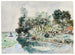 van Johan Barthold Jongkind | Schilderij Promenade en barque sur la rivière — weergave van het kunstwerk