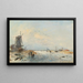 Winter Scene in Holland - Johan Barthold Jongkind — framed artwork on a wall